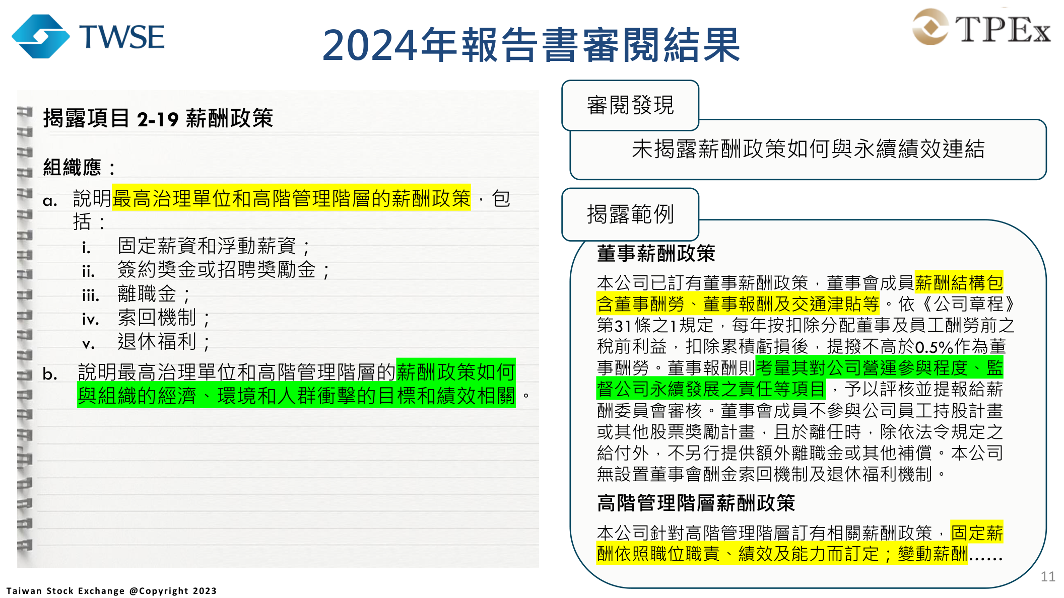 GRI 2-19薪酬政策揭露範例：薪酬制度與永續績效連結寫法